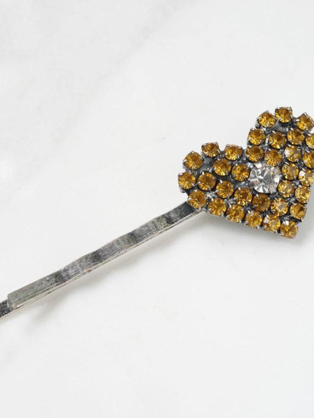 DANNIJO Amari Crystal Heart Bobby Pin
